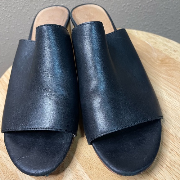 MADEWELL The Devon Black Leather Open Toe Heeled Slip On Mules Women’s 8.5 - Picture 5 of 16